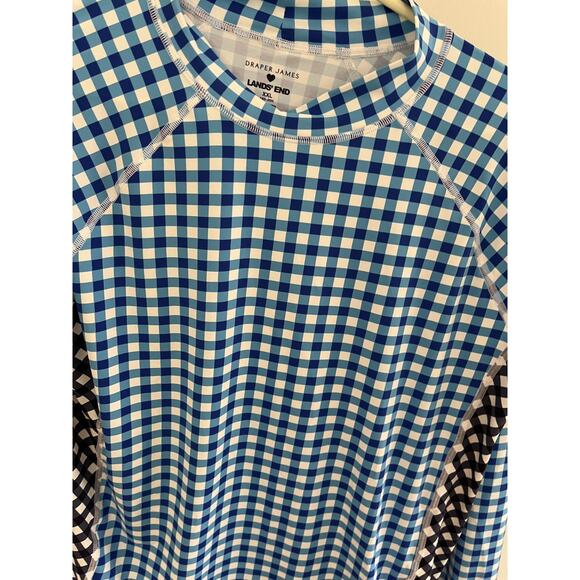 Draper James Lands End Womens XXL Water Shirt Rash Guard Gingham Pool Beach - Picture 4 of 9
